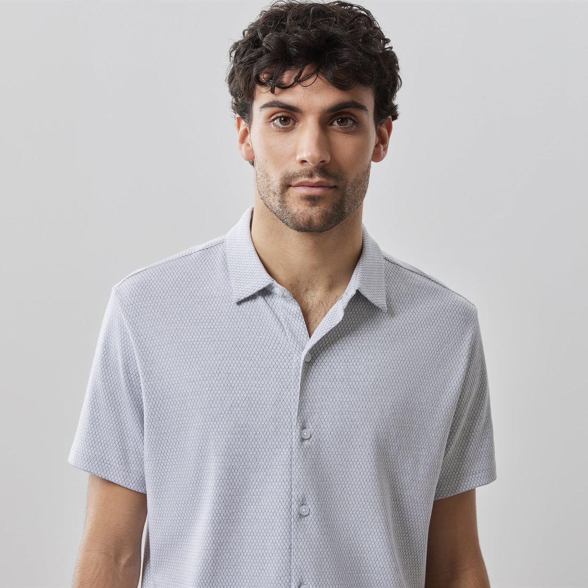 Chemise en tricot à manches courtes pour homme par Robert Barakett | RB41055 Campbell Gris | Machemise.ca, vêtements mode pour hommes