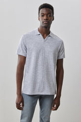 Polo à col ouvert à manches courtes pour homme par Robert Barakett | RB41102 Martel Gris | Machemise.ca, vêtements mode pour hommes