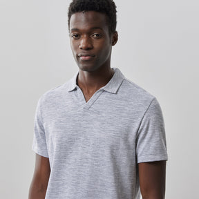 Polo à col ouvert à manches courtes pour homme par Robert Barakett | RB41102 Martel Gris | Machemise.ca, vêtements mode pour hommes
