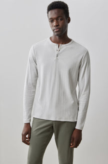Henley à manches longues pour homme par Robert Barakett | RB41142 Warlock Gris | Machemise.ca, vêtements mode pour hommes