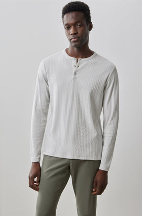 Henley à manches longues pour homme par Robert Barakett | RB41142 Warlock Gris | Machemise.ca, vêtements mode pour hommes