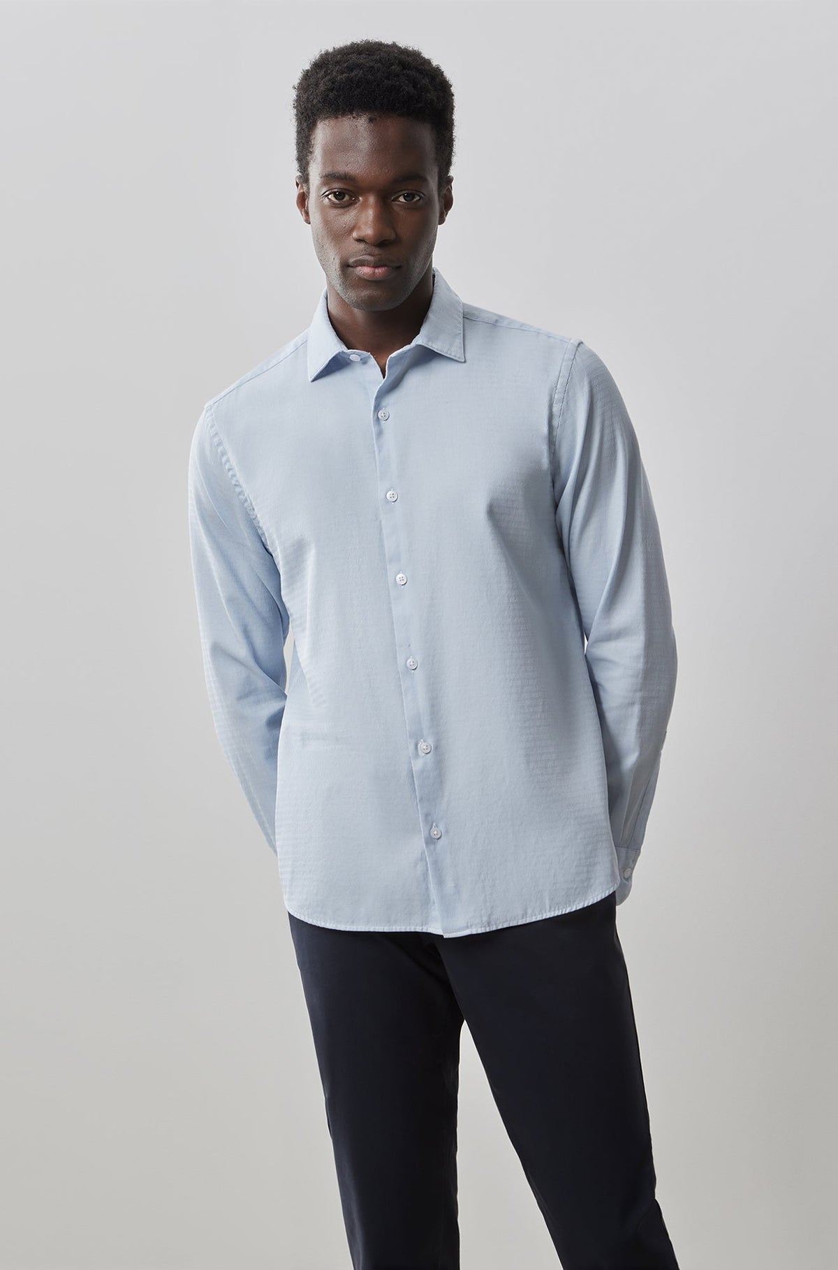 Chemise tissée à manches longues pour homme par Robert Barakett | RB41152 Colter Bleu Clair | Machemise.ca, vêtements mode pour hommes