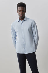 Chemise tissée à manches longues pour homme par Robert Barakett | RB41152 Colter Bleu Clair | Machemise.ca, vêtements mode pour hommes