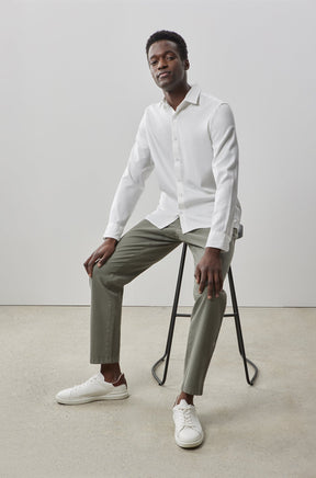 Chemise tissée à manches longues pour homme par Robert Barakett | RB41152 Colter Blanc | Machemise.ca, vêtements mode pour hommes
