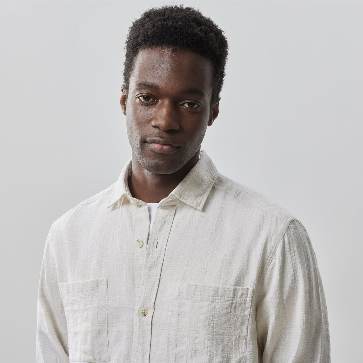 Chemise tissée à manches longues pour homme par Robert Barakett | RB41161 Sunset Crème | Machemise.ca, vêtements mode pour hommes