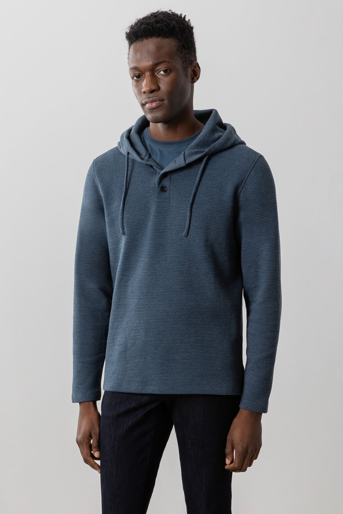 Chandail manches longues avec capuchon pour homme par Robert Barakett | Grenfell RB41482 Sarcelle Foncé | Boutique Vvög, vêtements mode pour homme et femme