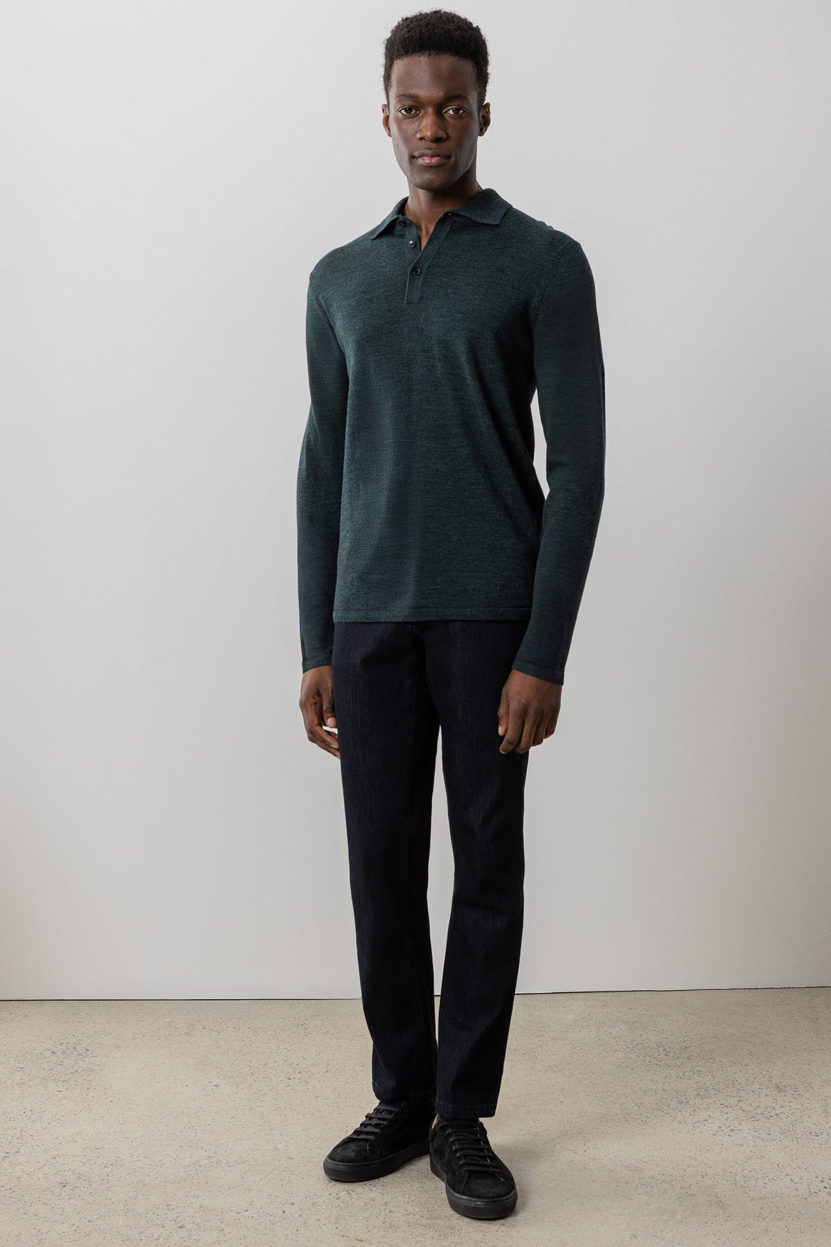 Polo à manches longues pour homme par Robert Barakett | RB41550 Roman Vert Foncé | Machemise.ca, vêtements mode pour hommes