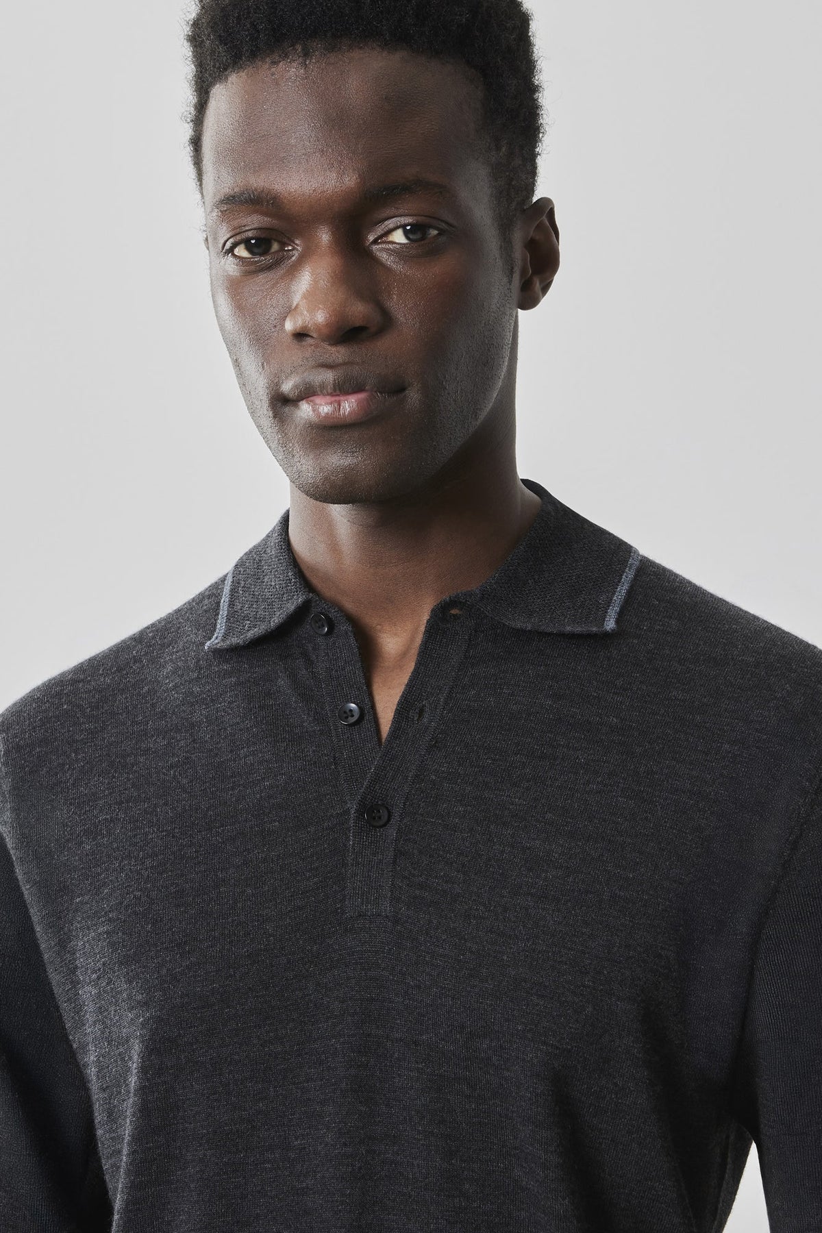 Polo à manches longues pour homme par Robert Barakett | RB41550 Roman Anthracite | Machemise.ca, vêtements mode pour hommes