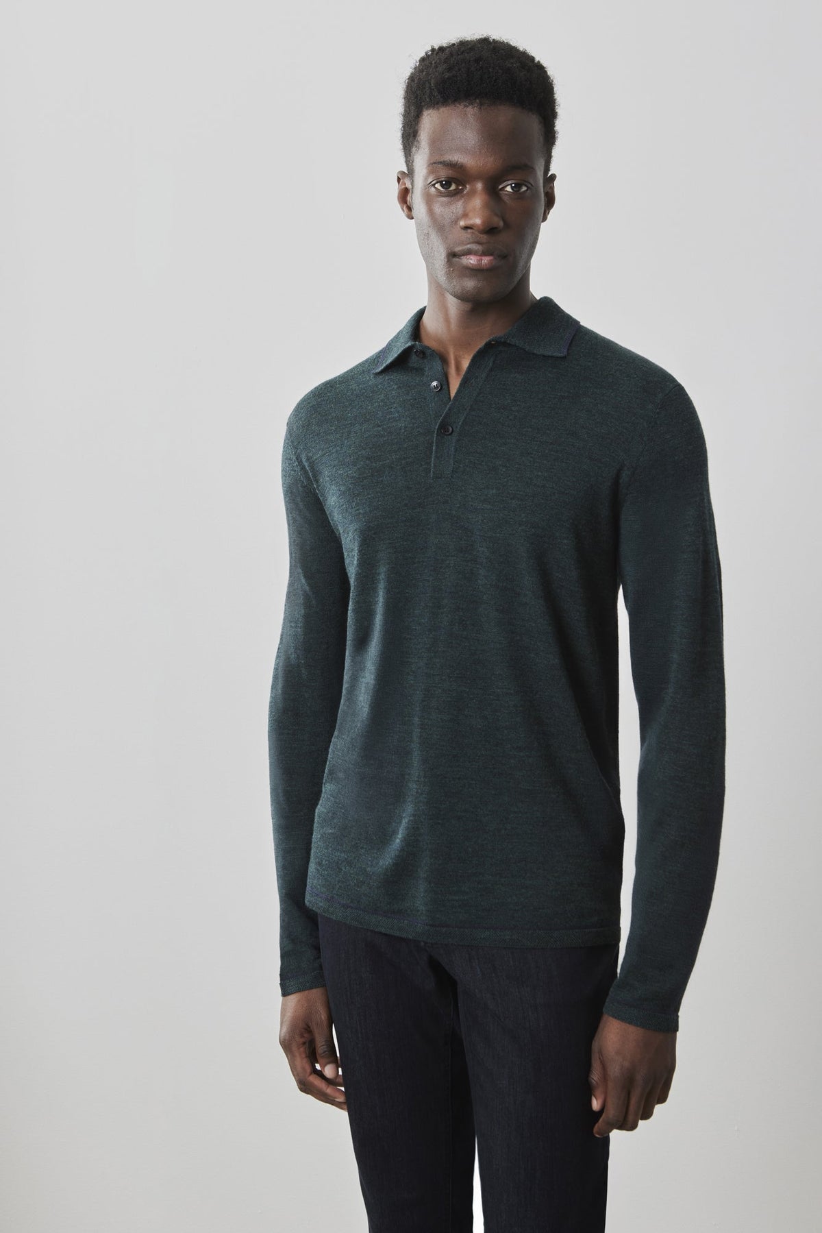 Polo à manches longues pour homme par Robert Barakett | RB41550 Roman Vert Foncé | Machemise.ca, vêtements mode pour hommes