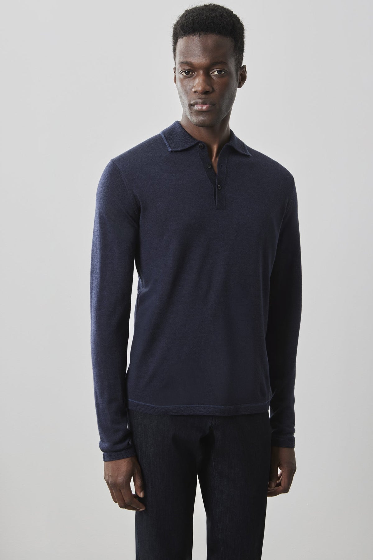 Polo à manches longues pour homme par Robert Barakett | RB41550 Roman Bleu Marine | Machemise.ca, vêtements mode pour hommes