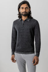 Polo à manches longues pour homme par Robert Barakett | RB41557 Fielder Noir | Machemise.ca, vêtements mode pour hommes