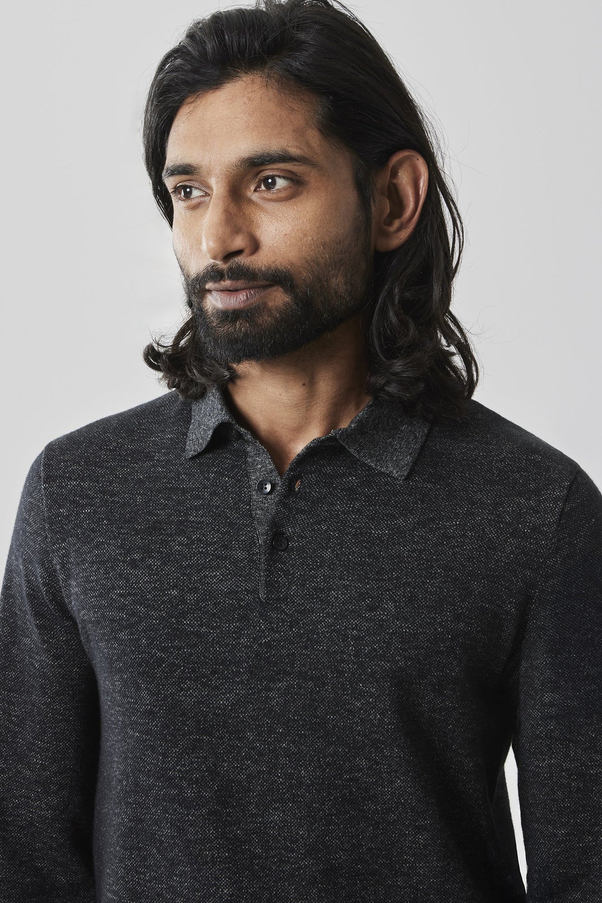 Polo à manches longues pour homme par Robert Barakett | RB41557 Fielder Noir | Machemise.ca, vêtements mode pour hommes