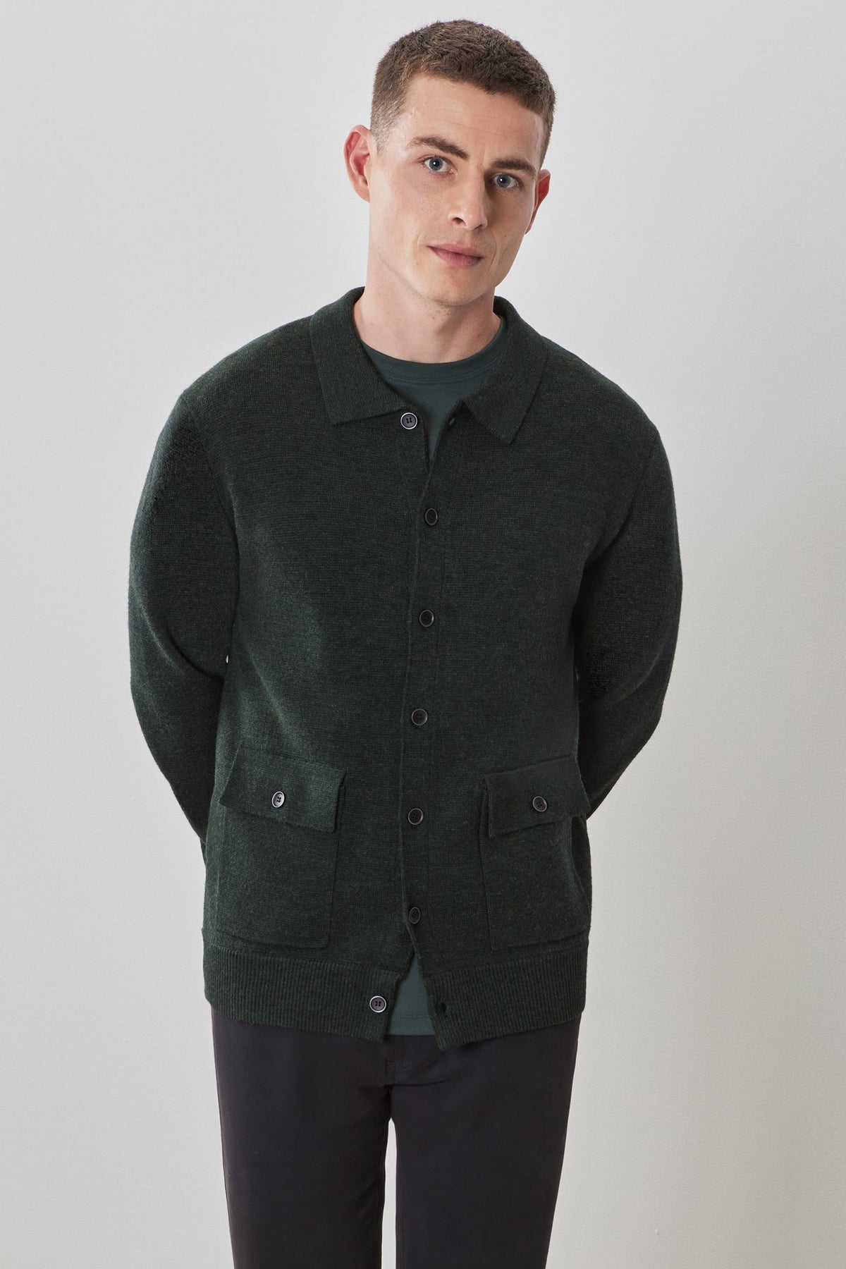 Cardigan pour homme par Robert Barakett | Bristol RB41567 Olive | Boutique Vvög, vêtements mode pour homme et femme