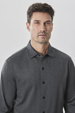 Chemise en tricot à manches longues pour homme par Robert Barakett | RB42011 Roscoe Gris | Machemise.ca, vêtements mode pour hommes