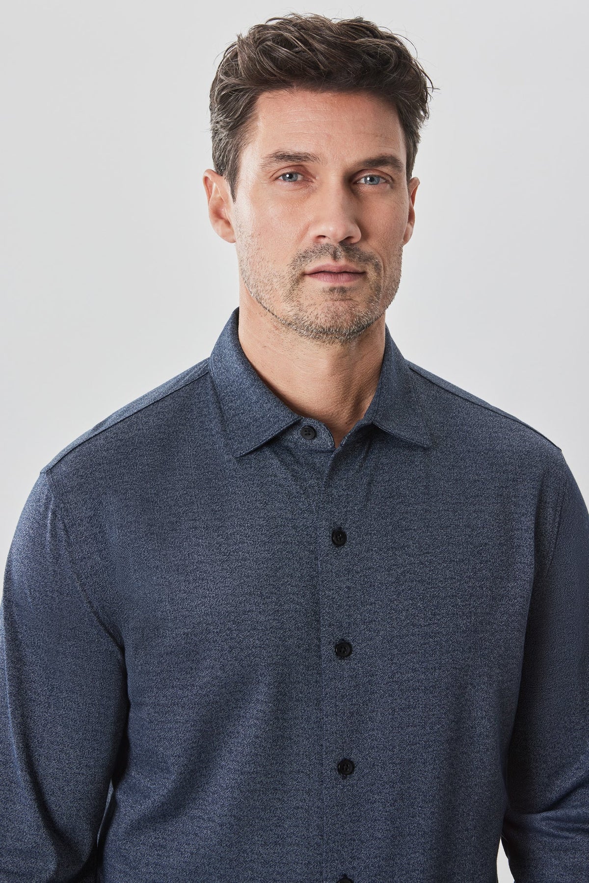 Chemise en tricot à manches longues pour homme par Robert Barakett | RB42011 Roscoe Bleu Marine | Machemise.ca, vêtements mode pour hommes
