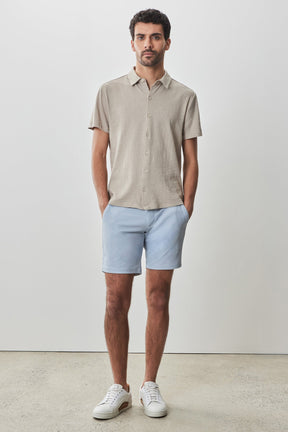 Chemise en maille à manches courtes pour homme par Robert Barakett | Newman RB51155 Beige Clair | Machemise.ca, vêtements mode pour hommes