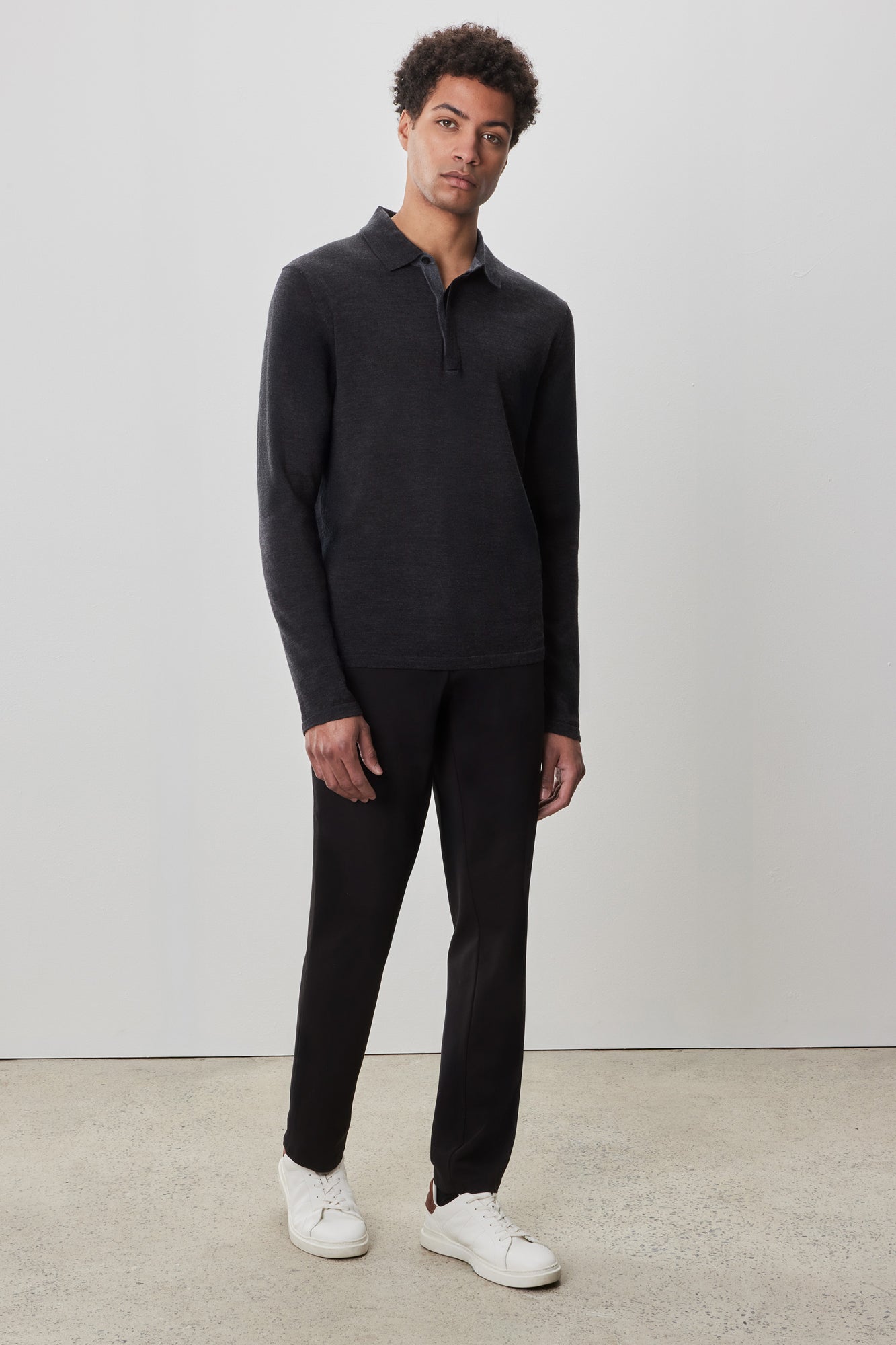 Polo M.L. mérinos pour homme par Robert Barakett | RB52138 Thomas Charbon | Machemise.ca, vêtements mode pour hommes