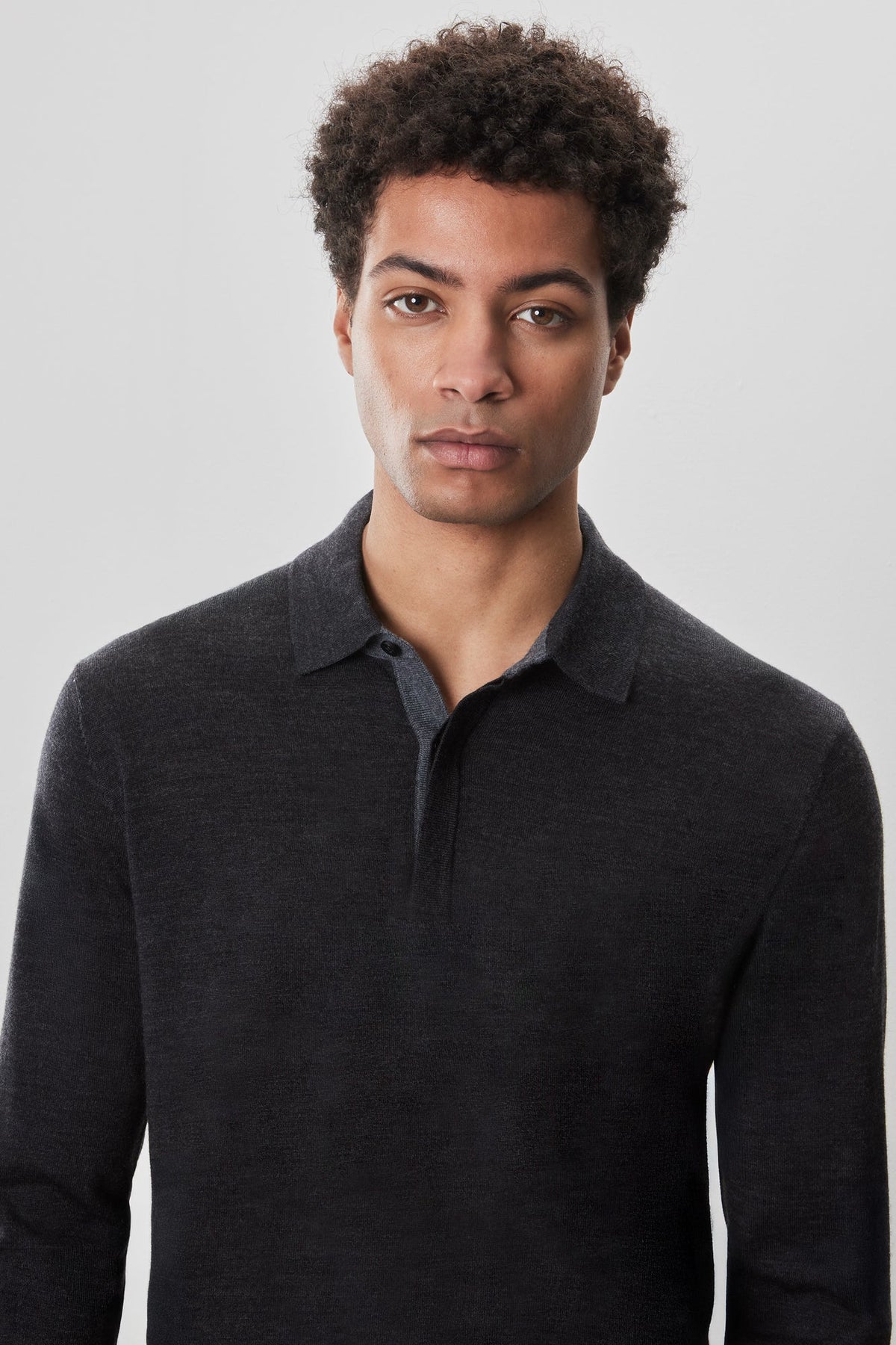 Polo M.L. mérinos pour homme par Robert Barakett | RB52138 Thomas Charbon | Machemise.ca, vêtements mode pour hommes