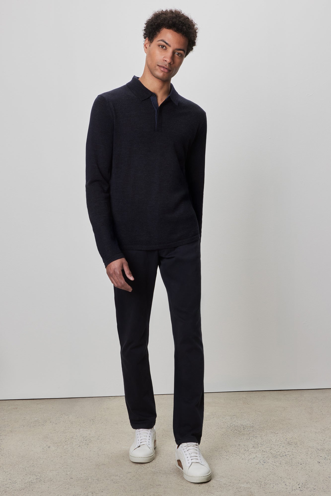 Polo M.L. mérinos pour homme par Robert Barakett | RB52138 Thomas Marine | Machemise.ca, vêtements mode pour hommes