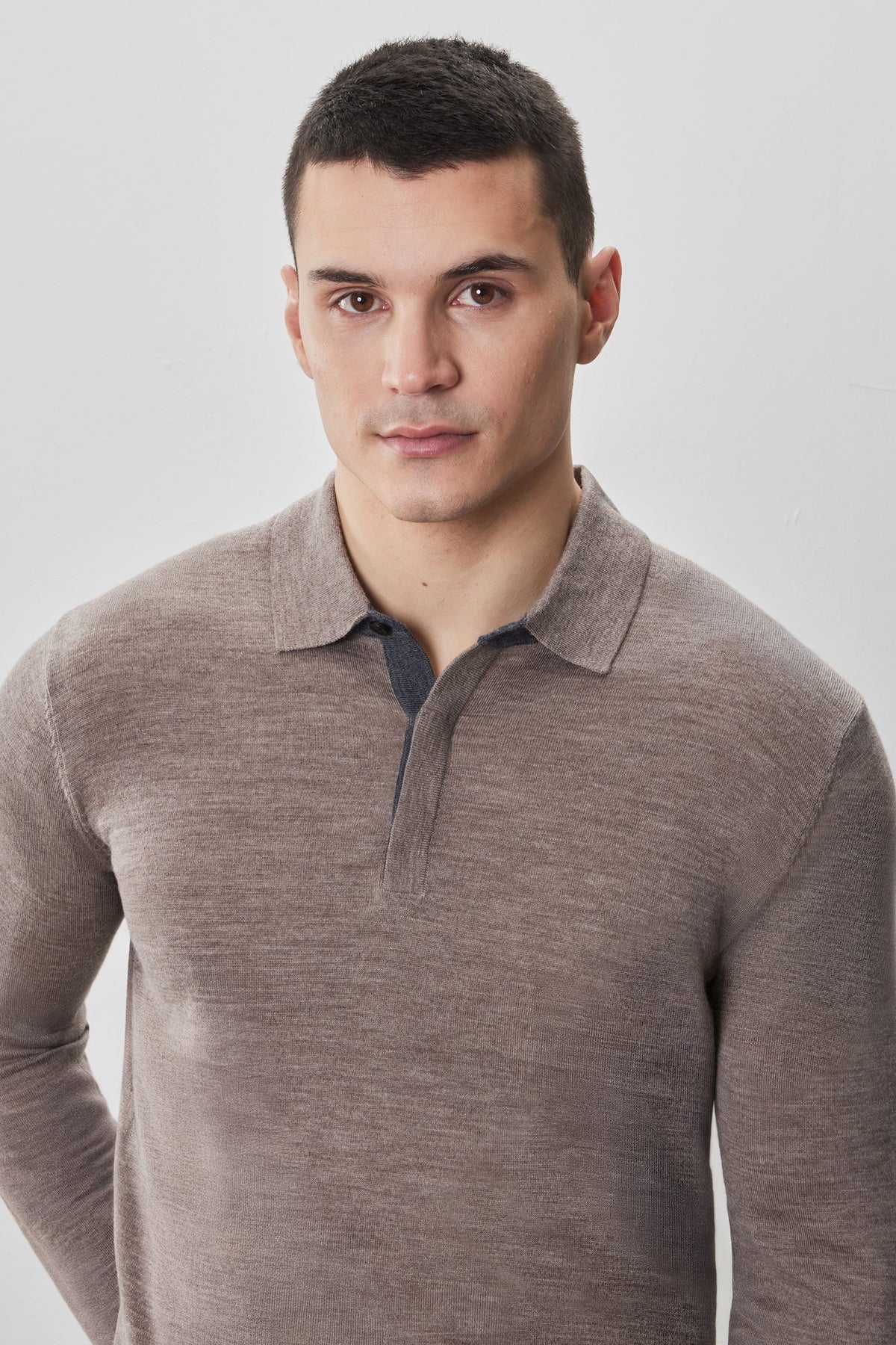 Polo M.L. mérinos pour homme par Robert Barakett | RB52138 Thomas Avoine | Machemise.ca, vêtements mode pour hommes