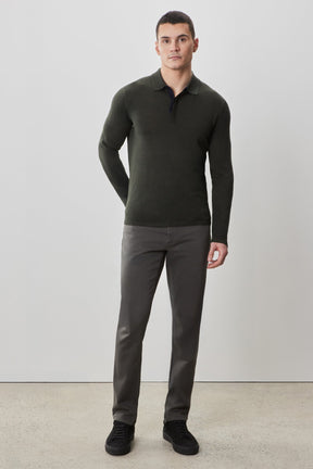 Polo M.L. mérinos pour homme par Robert Barakett | RB52138 Thomas Olive | Machemise.ca, vêtements mode pour hommes