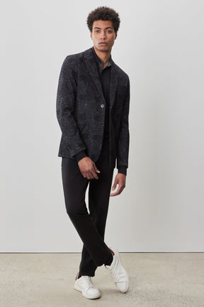 Veston en tricot jacquard à carreaux pour homme par Robert Barakett | RB52242 Murphy Noir | Machemise.ca, vêtements mode pour hommes
