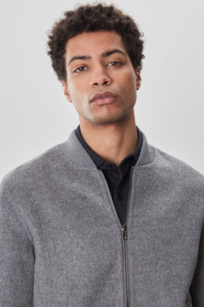 Veste à col baseball pour homme par Robert Barakett | Jake RB52599 Gris Clair | Machemise.ca, vêtements mode pour hommes