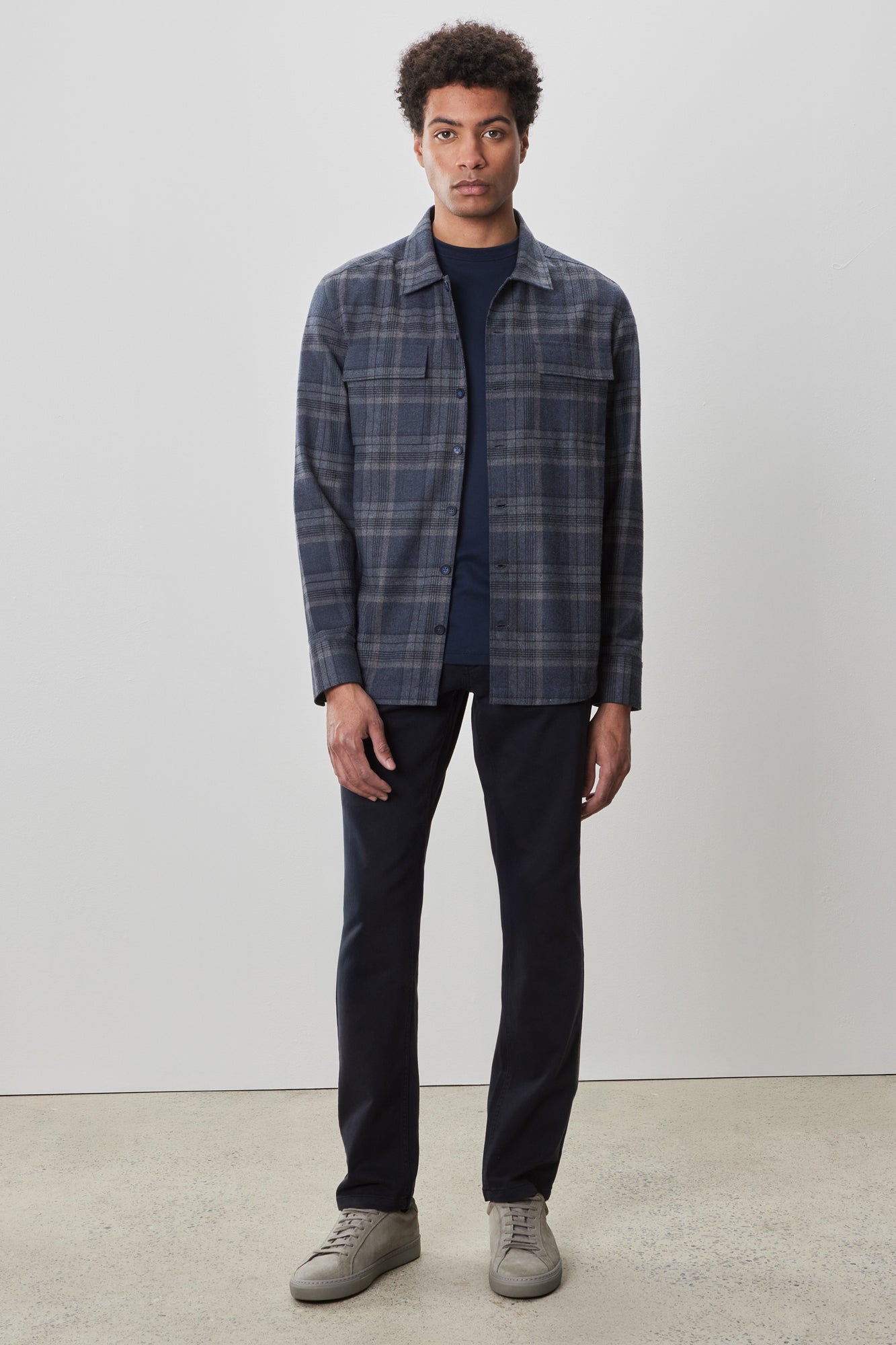 Surchemise tissée à manches longues pour homme par Robert Barakett | Dax RB52605 Bleu | Machemise.ca, vêtements mode pour hommes