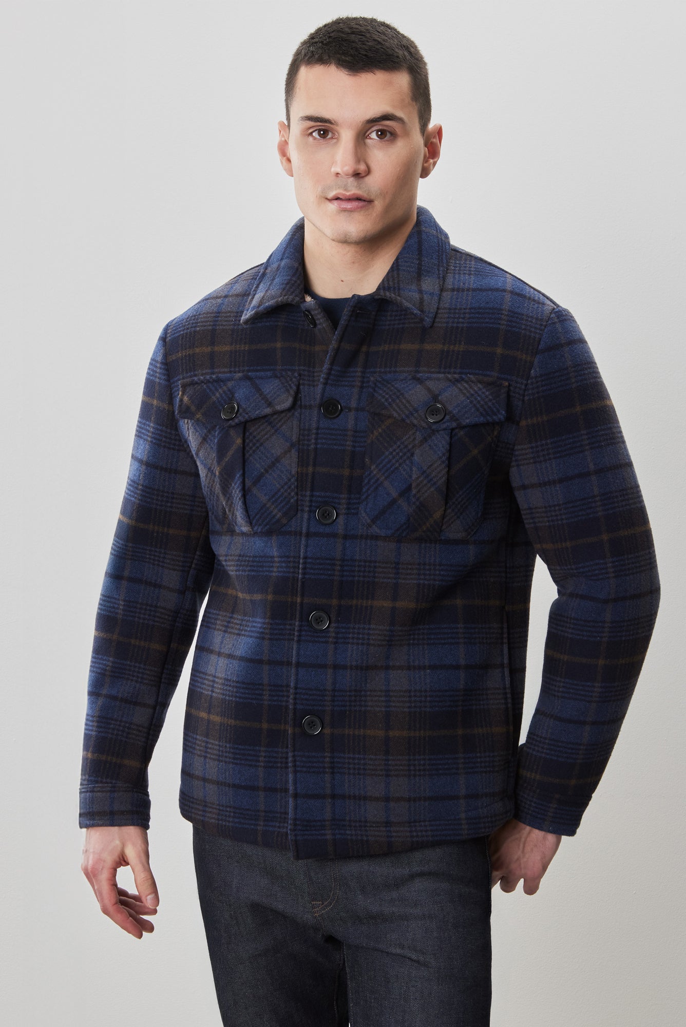Surchemise pour homme par Robert Barakett | RB52618 Kaden Marine | Machemise.ca, vêtements mode pour hommes