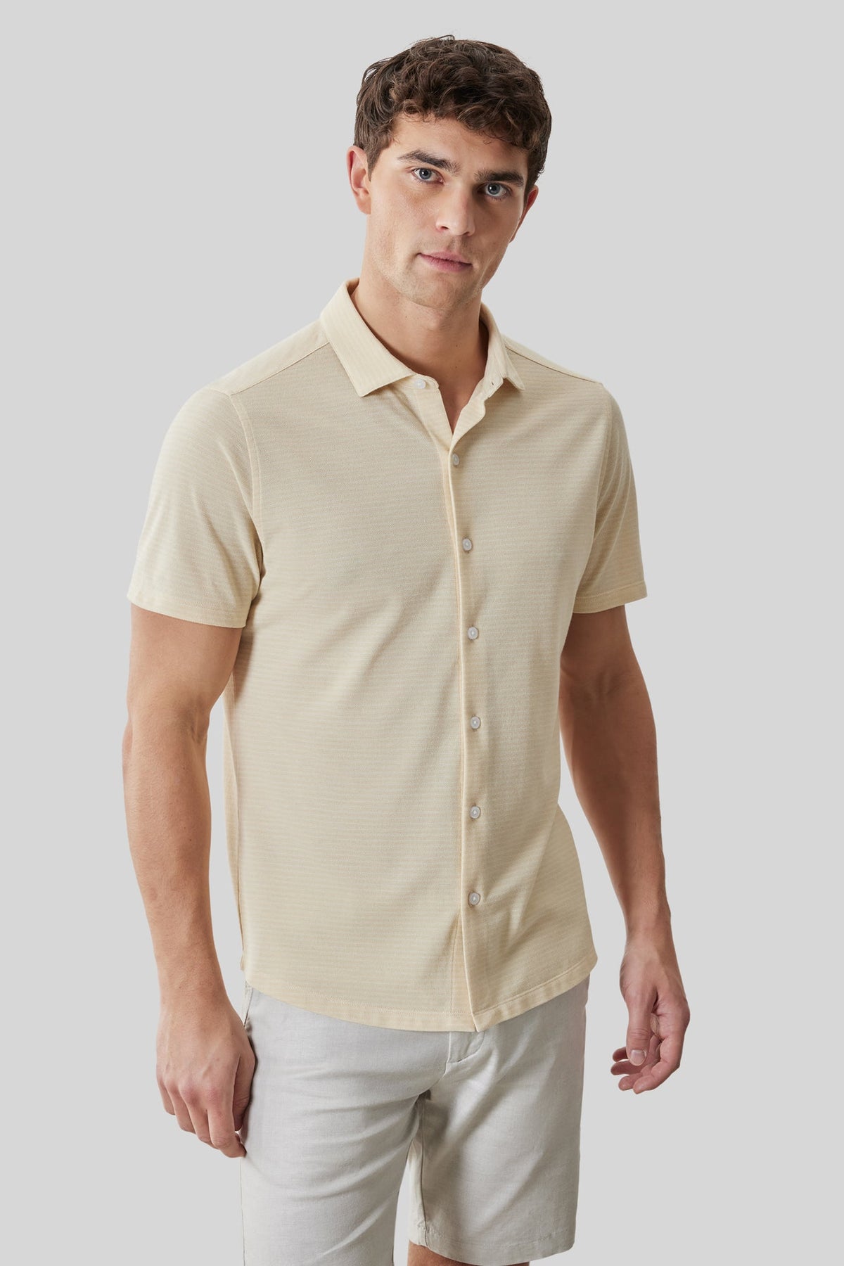 Chemise en Knit pour homme par Robert Barakett | RB61025 Irving Jaune Doux | Machemise.ca, vêtements mode pour hommes