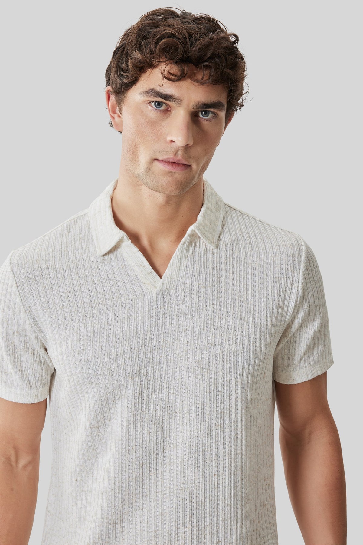 Polo col ouvert pour homme par Robert Barakett | RB61029 Isadore Cygne | Machemise.ca, vêtements mode pour hommes