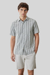 Chemise tissée pour homme par Robert Barakett | RB61150 Daiki Olive Crépuscule | Machemise.ca, vêtements mode pour hommes