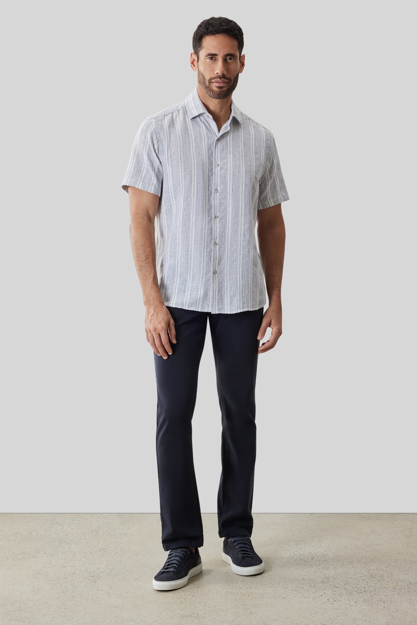Chemise tissée pour homme par Robert Barakett | RB61150 Daiki Bleu Poudré | Machemise.ca, vêtements mode pour hommes