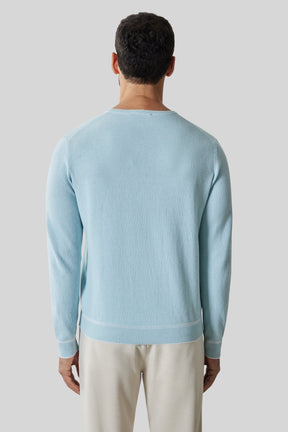 Chandail M.L. col rond pour homme par Robert Barakett | RB61154 Kaede Sarcelle Poussiéreuse | Machemise.ca, vêtements mode pour hommes