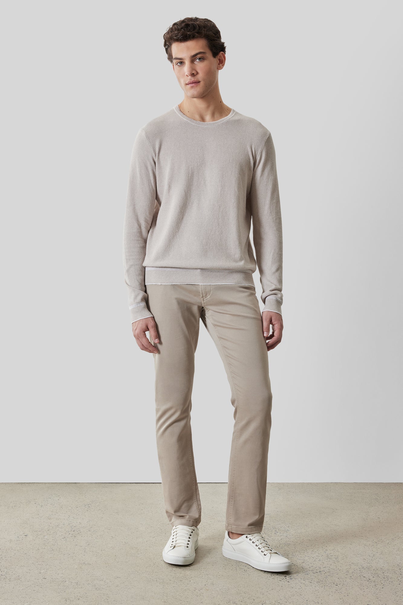 Chandail M.L. col rond pour homme par Robert Barakett | RB61154 Kaede Sable | Machemise.ca, vêtements mode pour hommes