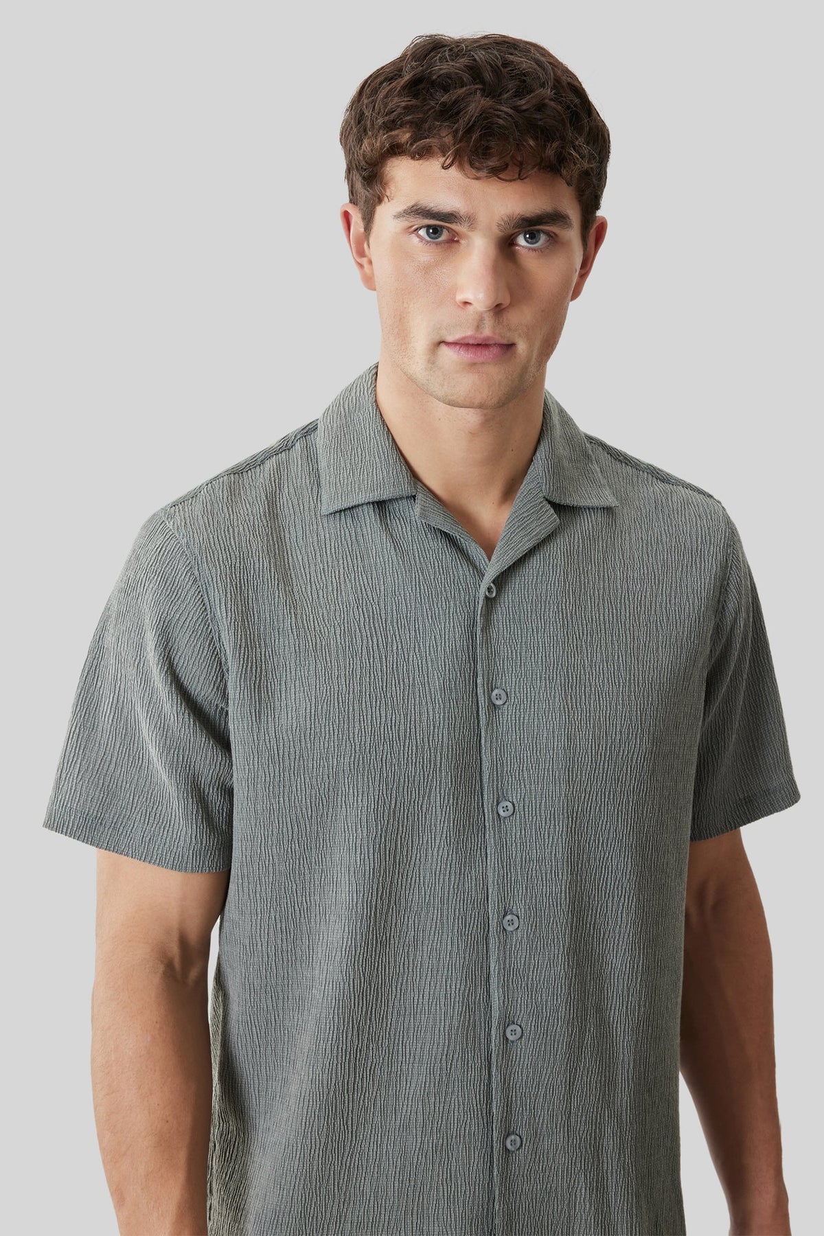 Chemise col resort pour homme par Robert Barakett | RB61176 Kaezor Olive Crépuscule | Machemise.ca, vêtements mode pour hommes