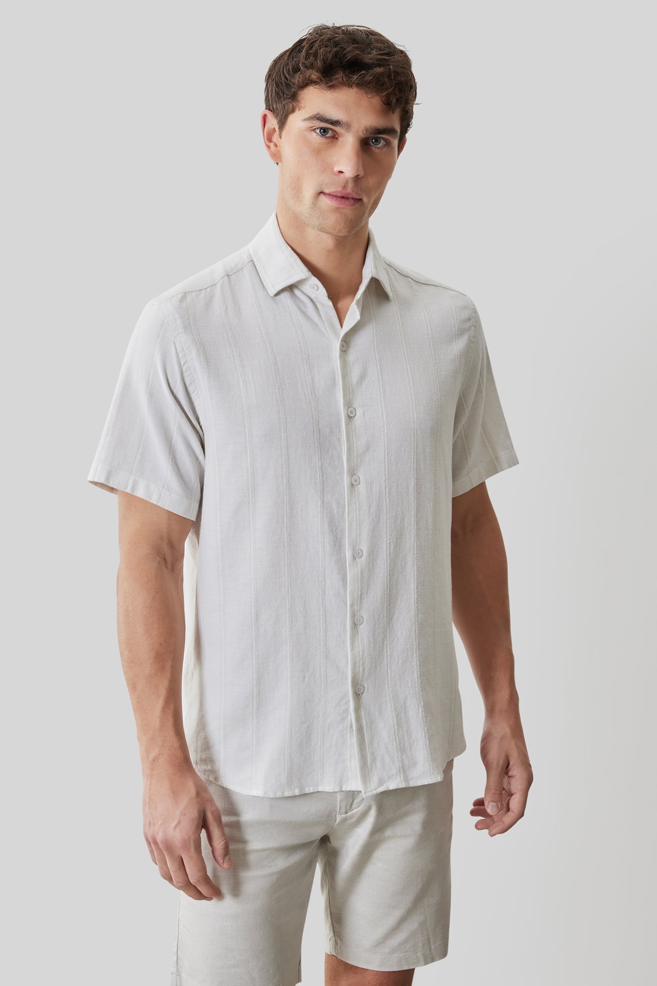 Chemise tissée pour homme par Robert Barakett | RB61196 Satoru Ficelle | Machemise.ca, vêtements mode pour hommes
