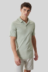 Polo col texturé pour homme par Robert Barakett | RB61210 Georgia Vert Désert | Machemise.ca, vêtements mode pour hommes