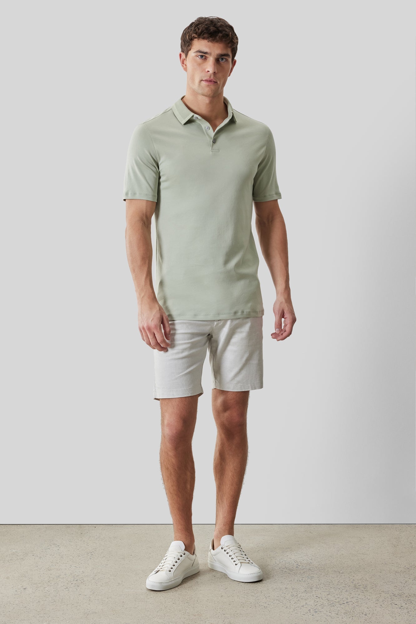 Polo col texturé pour homme par Robert Barakett | RB61210 Georgia Vert Désert | Machemise.ca, vêtements mode pour hommes