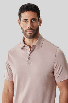 Polo col texturé pour homme par Robert Barakett | RB61210 Georgia Corail Poudré | Machemise.ca, vêtements mode pour hommes