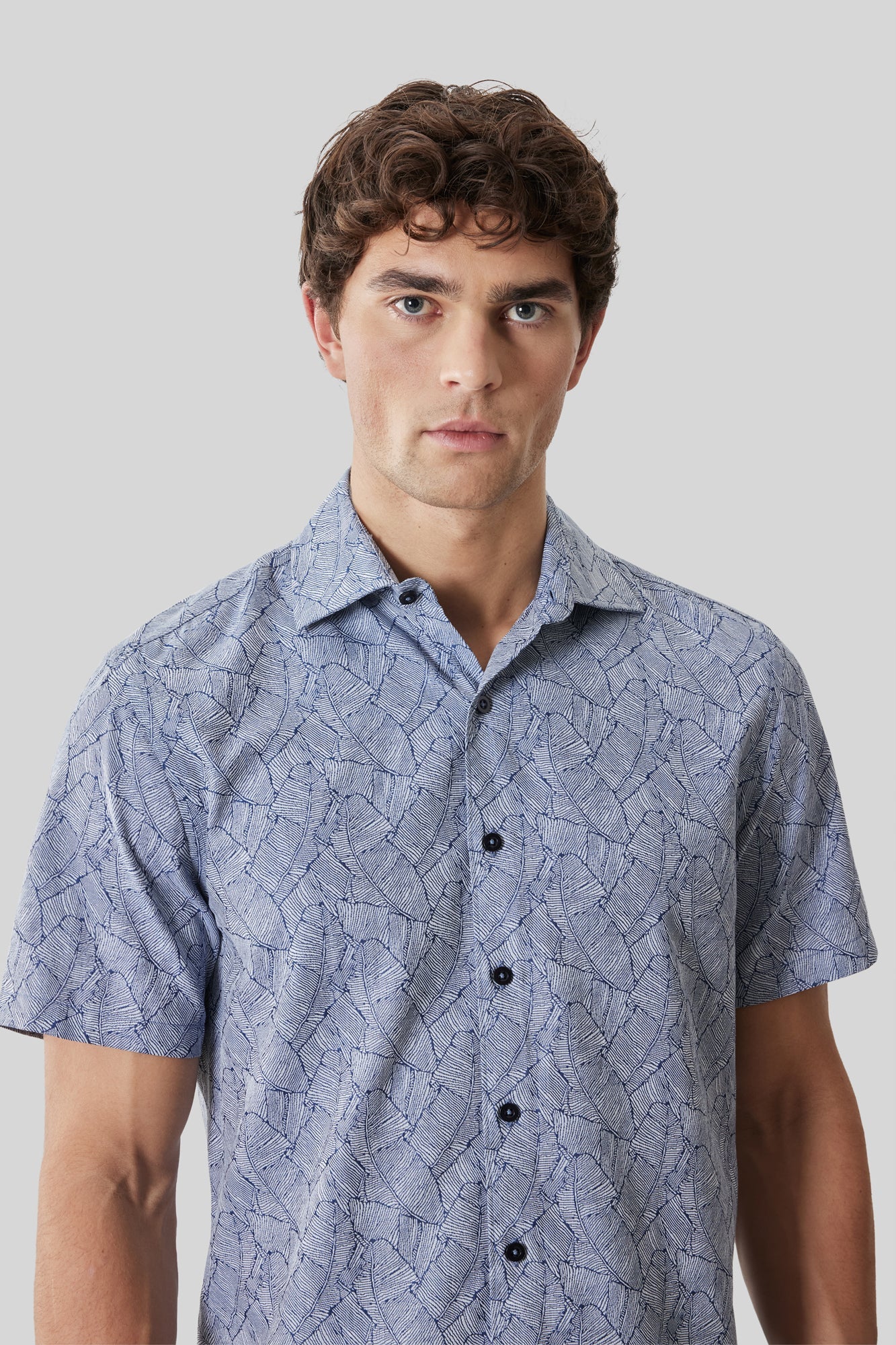 Chemise tissée pour homme par Robert Barakett | RB61218 Kazuki Caspienne Foncée | Machemise.ca, vêtements mode pour hommes