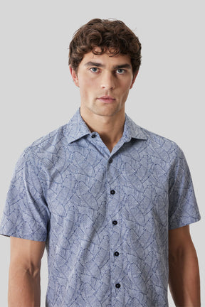 Chemise tissée pour homme par Robert Barakett | RB61218 Kazuki Caspienne Foncée | Machemise.ca, vêtements mode pour hommes