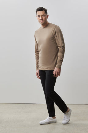 Chandail à col rond montant pour homme par Robert Barakett | Georgia RB82247 Shiitake | Machemise.ca, vêtements mode pour hommes