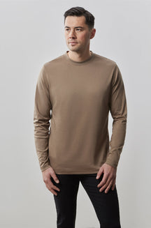Chandail à col rond montant pour homme par Robert Barakett | Georgia RB82247 Shiitake | Machemise.ca, vêtements mode pour hommes