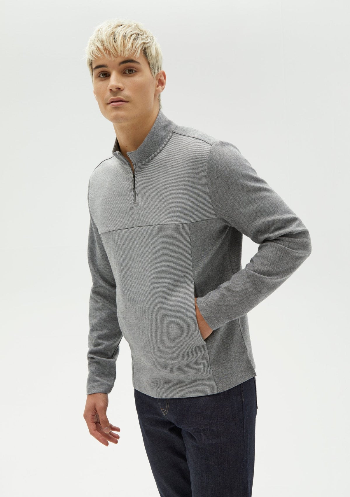 Chandail manches longues pour homme par Robert Barakett | Milligan RB12060 Gris | Boutique Vvög, vêtements mode pour homme et femme