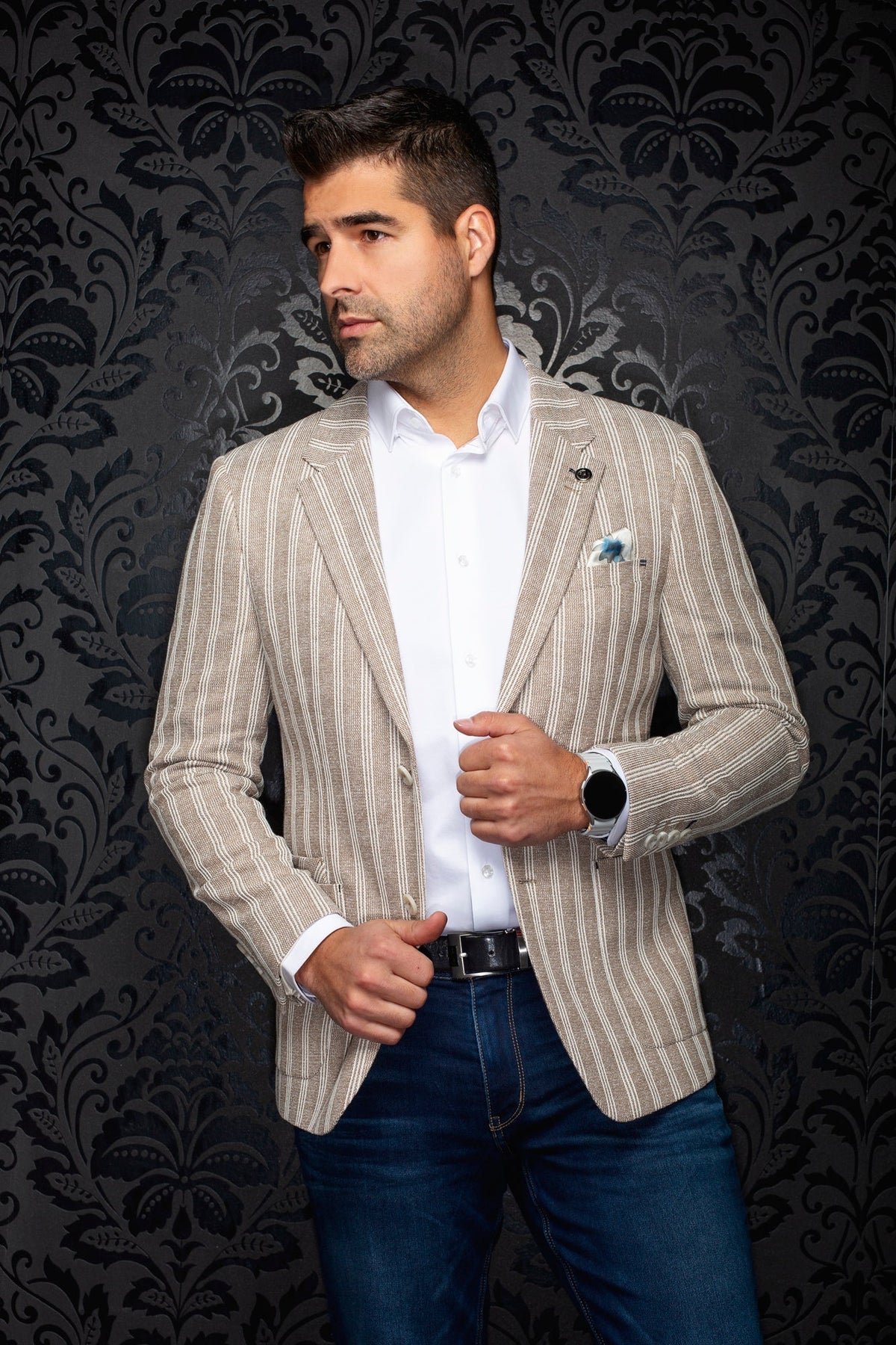 Veston pour homme par Au Noir | REMY Beige | Machemise.ca, inventaire complet de la marque Au Noir