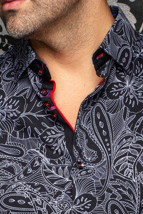 Chemise manches courtes en Knit extensible pour homme par Au Noir | ROSSA (SS) Noir | Machemise.ca, inventaire complet de la marque Au Noir