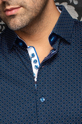 Chemise manches courtes en Knit extensible pour homme par Au Noir | ROSEFIELD (SS) Marine Tabac | Machemise.ca, inventaire complet de la marque Au Noir