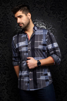 Chemise manches longues en Knit pour homme par Au Noir | RUBICON navy | Machemise.ca, inventaire complet de la marque Au Noir