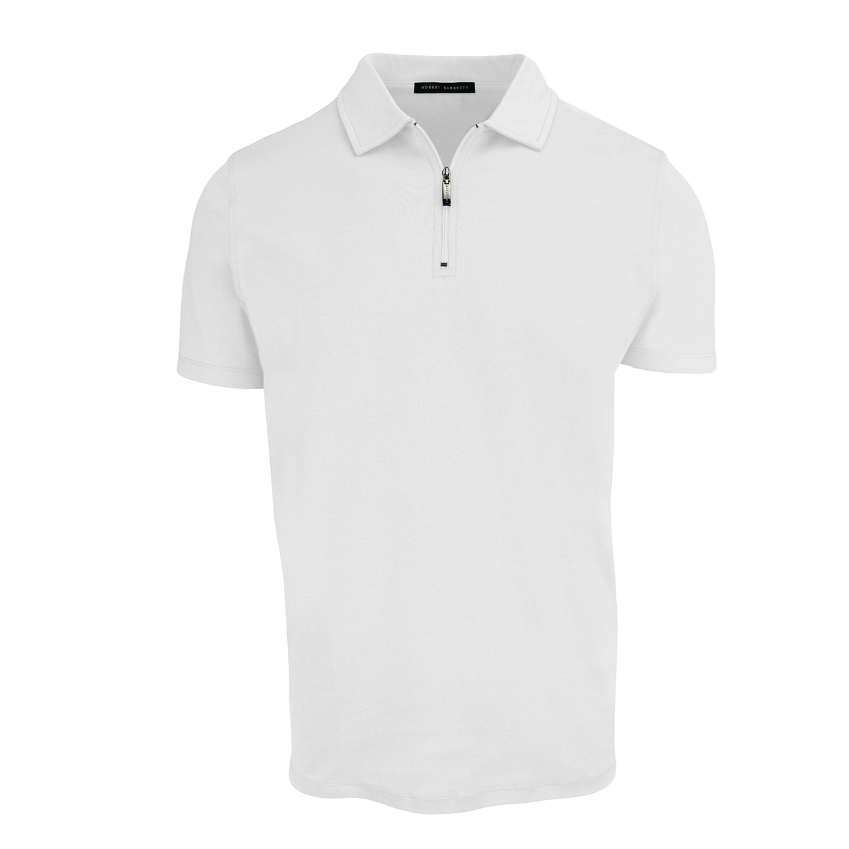 Polo avec fermeture éclair pour homme par Robert Barakett | Georgia RB01030 Blanc | Machemise.ca, vêtements mode pour hommes